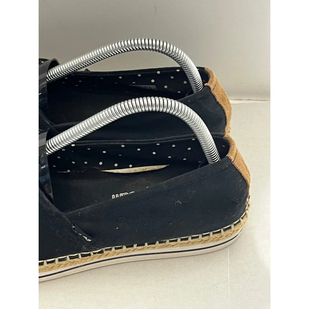 Skechers BOBS Black Canvas Espadrille Slip On Flats Memory Foam Womens 8M